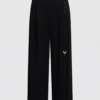 Black free cut Gold buckled pants