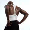 White Mesh Belted Tank Top