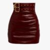 Buckle Faux Leather mini Skirt
